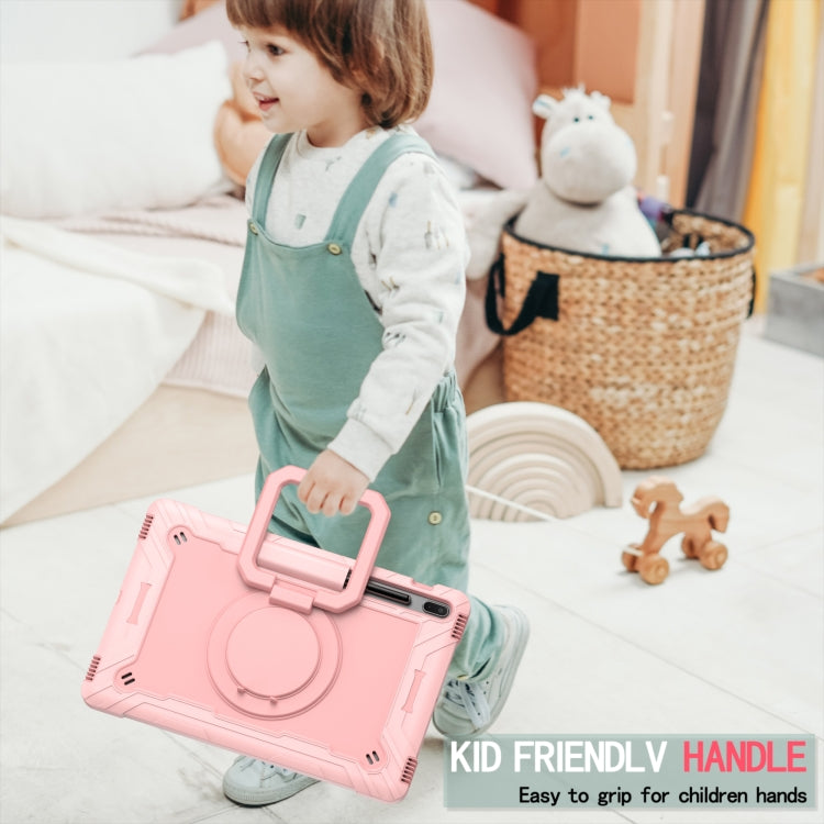 For Samsung Galaxy Tab S7+ / S8+ / S7 FE Silicone + PC Bracelet Holder Tablet Case(Rose Gold) by buy2fix