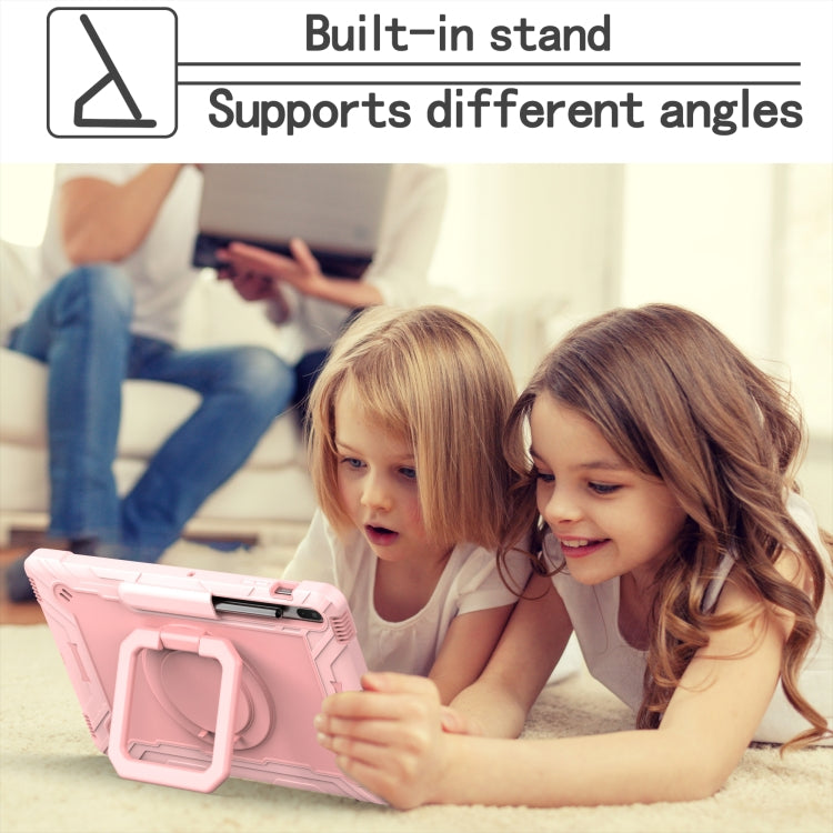 For Samsung Galaxy Tab S7+ / S8+ / S7 FE Silicone + PC Bracelet Holder Tablet Case(Rose Gold) by buy2fix