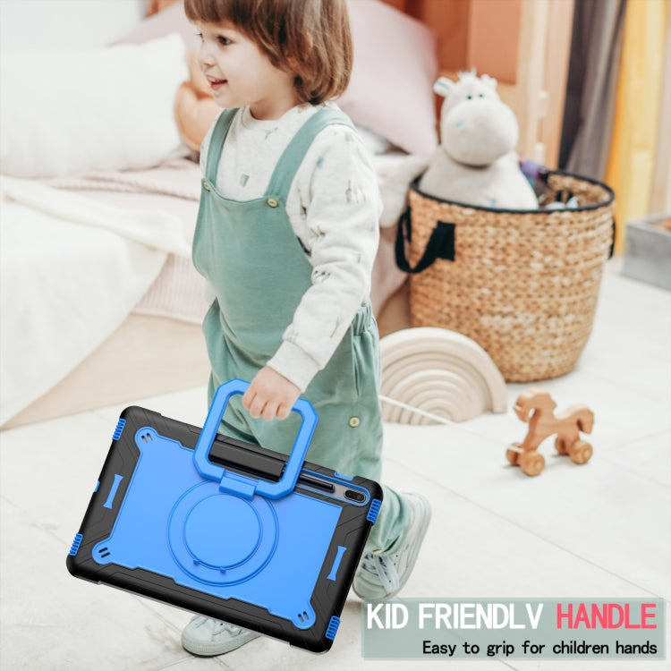 For Samsung Galaxy Tab S7+ / S8+ / S7 FE Silicone + PC Bracelet Holder Tablet Case(Black + Blue) by buy2fix