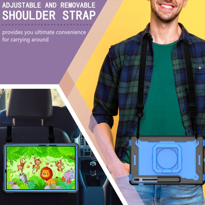 For Samsung Galaxy Tab S7+ / S8+ / S7 FE Silicone + PC Bracelet Holder Tablet Case(Black + Blue) by buy2fix