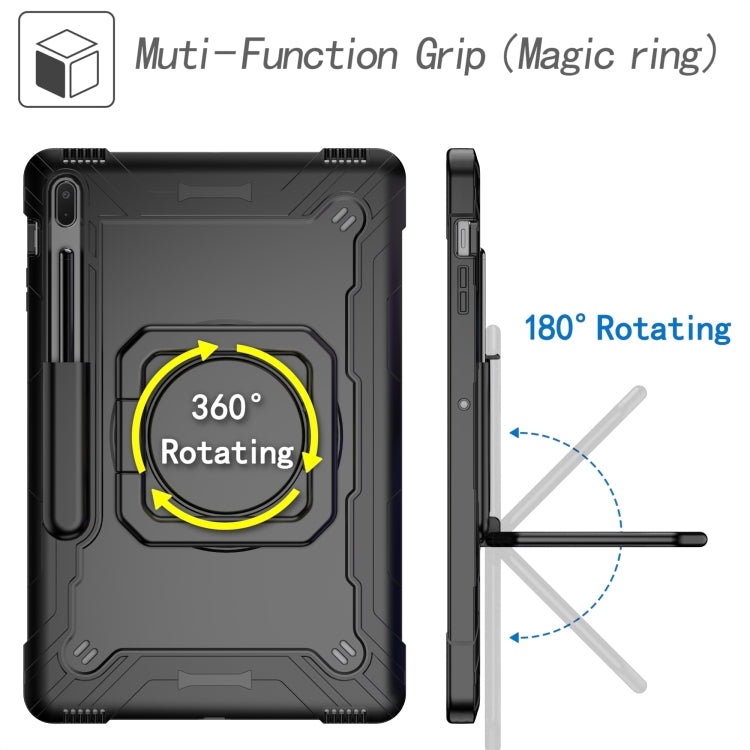 For Samsung Galaxy Tab S7+ / S8+ / S7 FE Silicone + PC Bracelet Holder Tablet Case(Black) by buy2fix