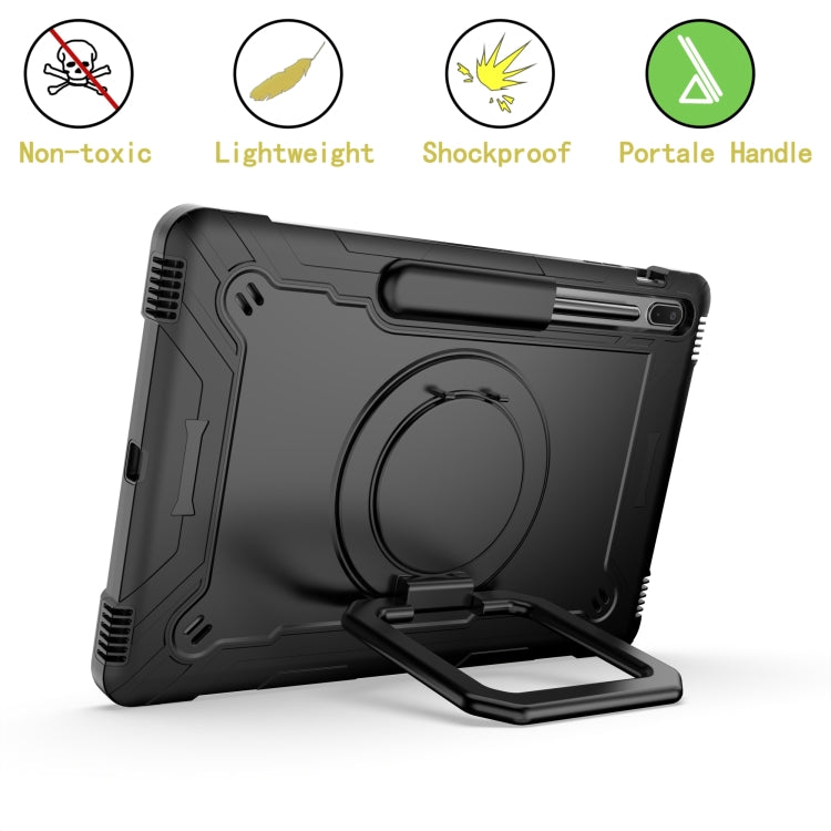 For Samsung Galaxy Tab S7+ / S8+ / S7 FE Silicone + PC Bracelet Holder Tablet Case(Black) by buy2fix