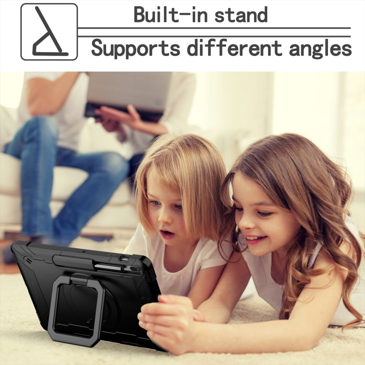 For Samsung Galaxy Tab S7+ / S8+ / S7 FE Silicone + PC Bracelet Holder Tablet Case(Black) by buy2fix