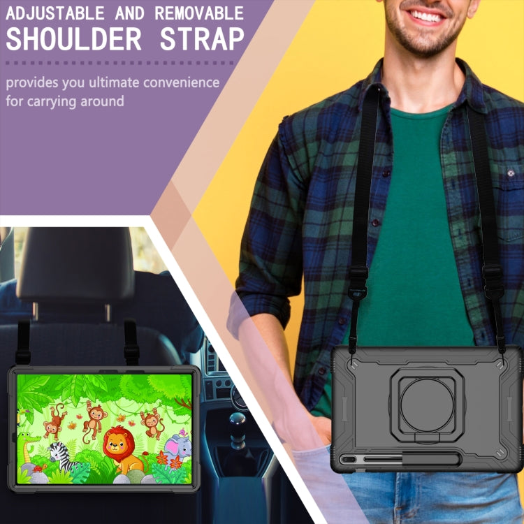 For Samsung Galaxy Tab S7+ / S8+ / S7 FE Silicone + PC Bracelet Holder Tablet Case(Black) by buy2fix