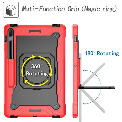 For Samsung Galaxy Tab S7+ / S8+ / S7 FE Silicone + PC Bracelet Holder Tablet Case(Red + Black) by buy2fix