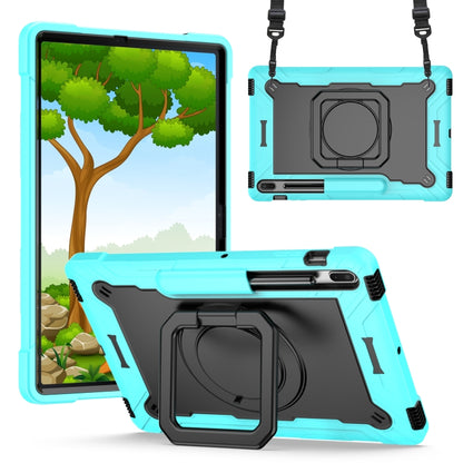 For Samsung Galaxy Tab S7+ / S8+ / S7 FE Silicone + PC Bracelet Holder Tablet Case(Mint Green + Black) by buy2fix