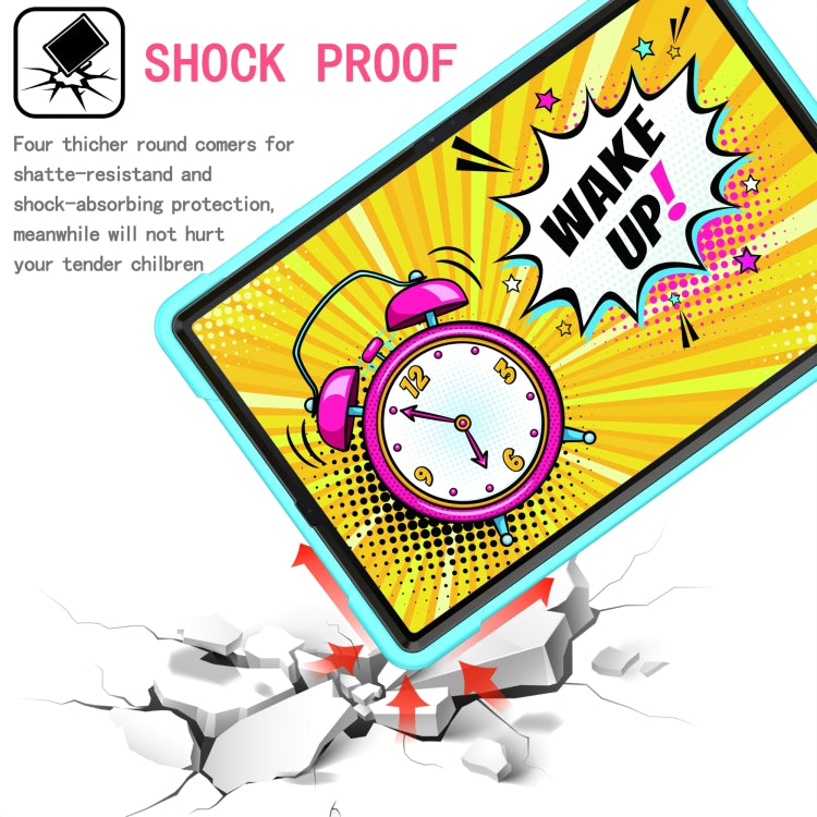 For Samsung Galaxy Tab S7+ / S8+ / S7 FE Silicone + PC Bracelet Holder Tablet Case(Mint Green + Black) by buy2fix