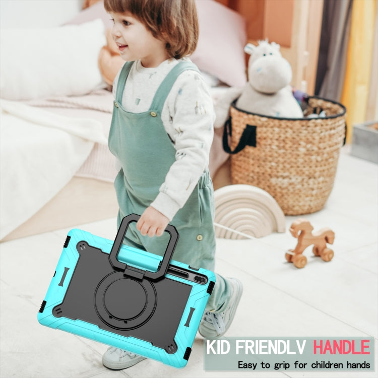 For Samsung Galaxy Tab S7+ / S8+ / S7 FE Silicone + PC Bracelet Holder Tablet Case(Mint Green + Black) by buy2fix