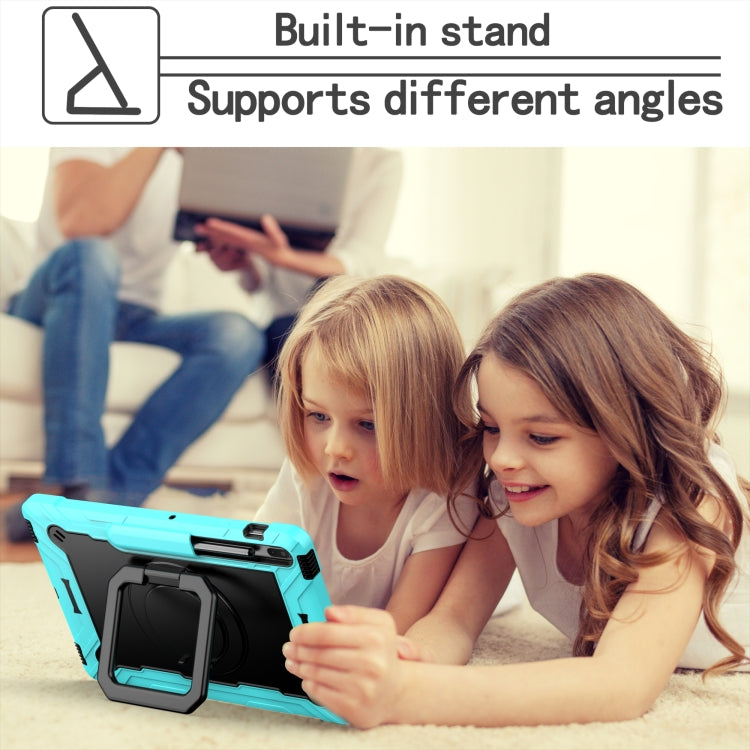 For Samsung Galaxy Tab S7+ / S8+ / S7 FE Silicone + PC Bracelet Holder Tablet Case(Mint Green + Black) by buy2fix