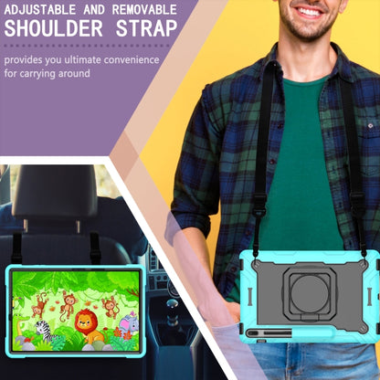 For Samsung Galaxy Tab S7+ / S8+ / S7 FE Silicone + PC Bracelet Holder Tablet Case(Mint Green + Black) by buy2fix