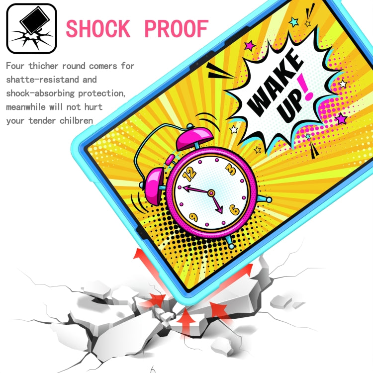 For Samsung Galaxy Tab S7+ / S8+ / S7 FE Silicone + PC Bracelet Holder Tablet Case(Mint Green + Blue) by buy2fix