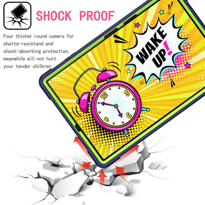 For Samsung Galaxy Tab S7+ / S8+ / S7 FE Silicone + PC Bracelet Holder Tablet Case(Navy Blue + Yellow Green) by buy2fix