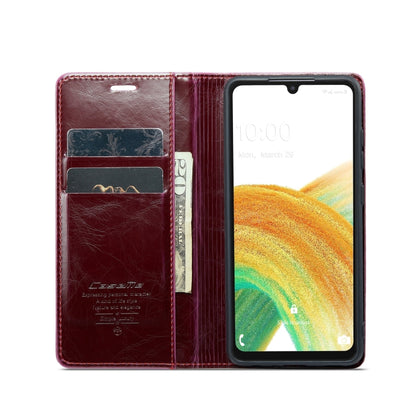 For Samsung Galaxy A33 5G CaseMe 003 Crazy Horse Texture Leather Phone Case(Wine Red) - Galaxy Phone Cases by CaseMe | Online Shopping UK | buy2fix