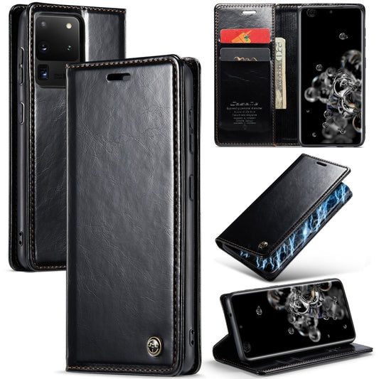 For Samsung Galaxy S20 Ultra CaseMe 003 Crazy Horse Texture Leather Phone Case(Black) - Galaxy Phone Cases by CaseMe | Online Shopping UK | buy2fix