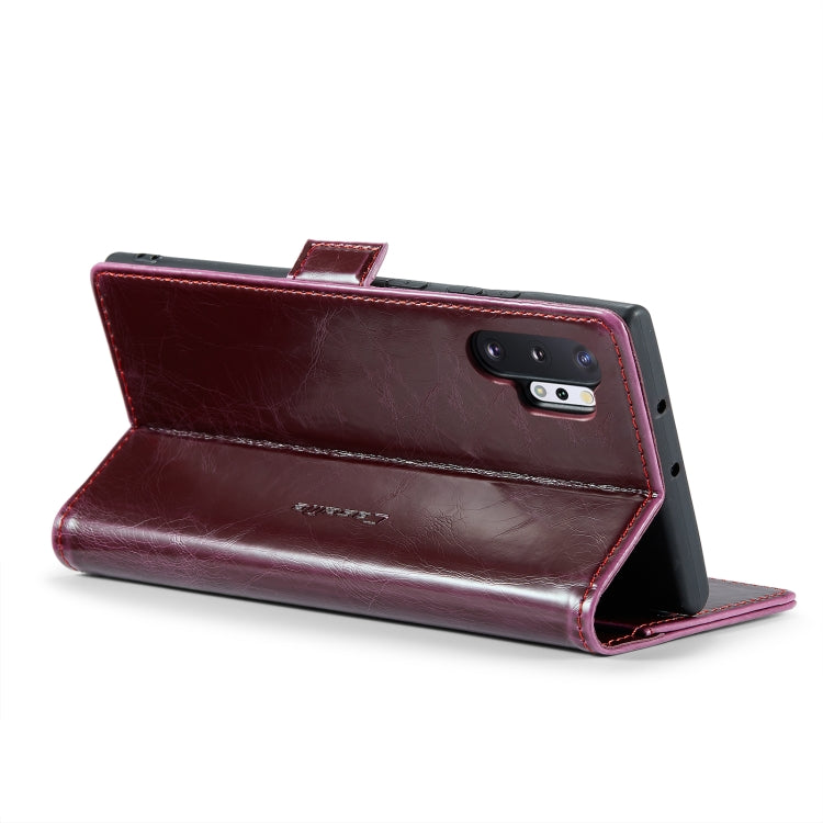 For Samsung Galaxy Note10+ CaseMe 003 Crazy Horse Texture Leather Phone Case(Wine Red) - Galaxy Phone Cases by CaseMe | Online Shopping UK | buy2fix