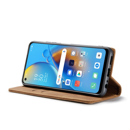 CaseMe 013 Multifunctional Horizontal Flip Leather Phone Case For OPPO F19/F19S/A74 4G/A95 4G/Reno6 Lite 4G Global(Brown) by CaseMe