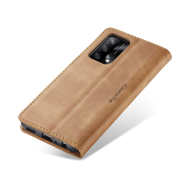 CaseMe 013 Multifunctional Horizontal Flip Leather Phone Case For OPPO F19/F19S/A74 4G/A95 4G/Reno6 Lite 4G Global(Brown) by CaseMe