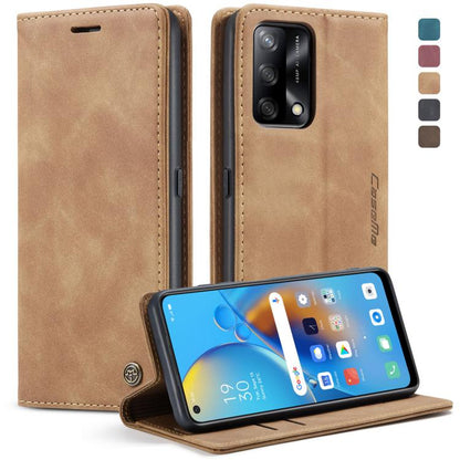 CaseMe 013 Multifunctional Horizontal Flip Leather Phone Case For OPPO F19/F19S/A74 4G/A95 4G/Reno6 Lite 4G Global(Brown) by CaseMe