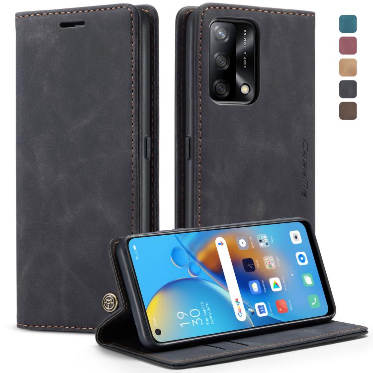 CaseMe 013 Multifunctional Horizontal Flip Leather Phone Case For OPPO F19/F19S/A74 4G/A95 4G/Reno6 Lite 4G Global(Black) by CaseMe
