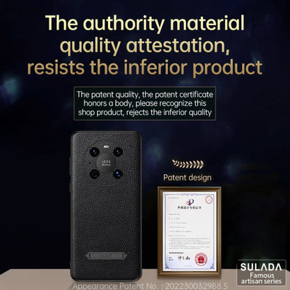 For Huawei Mate 40 SULADA Invisible Bracket Leather Back Cover Phone Case(Black) - Huawei Cases by SULADA | Online Shopping UK | buy2fix