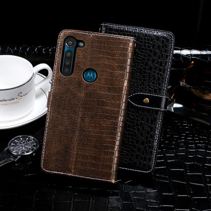 For Motorola Moto G8 Power idewei Crocodile Texture Horizontal Flip Leather Case with Holder & Card Slots & Wallet(Dark Blue) - Motorola Cases by idewei | Online Shopping UK | buy2fix