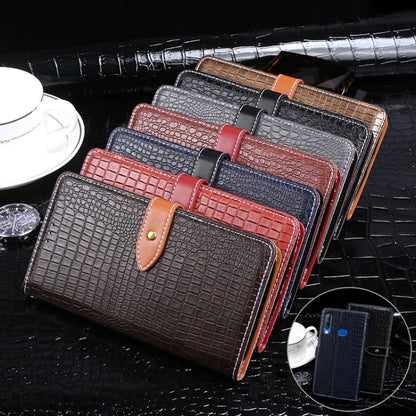 For Infinix S4 idewei Crocodile Texture Horizontal Flip Leather Case with Holder & Card Slots & Wallet(Dark Blue) - Infinix Cases by idewei | Online Shopping UK | buy2fix