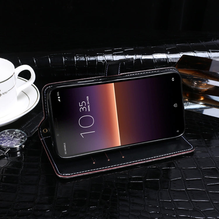 For Sony Xperia 10 II idewei Crocodile Texture Horizontal Flip Leather Case with Holder & Card Slots & Wallet(Dark Blue) - Sony Cases by idewei | Online Shopping UK | buy2fix