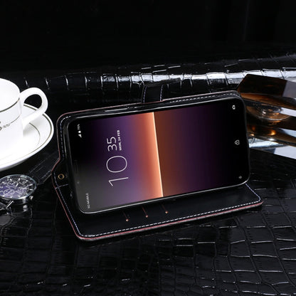 For Sony Xperia 10 II idewei Crocodile Texture Horizontal Flip Leather Case with Holder & Card Slots & Wallet(Dark Blue) - Sony Cases by idewei | Online Shopping UK | buy2fix