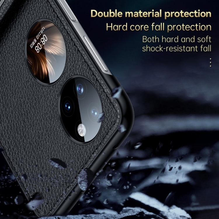 For Huawei P50 Pocket SULADA Invisible Bracket Leather Back Cover Phone Case(Black) - Huawei Cases by SULADA | Online Shopping UK | buy2fix