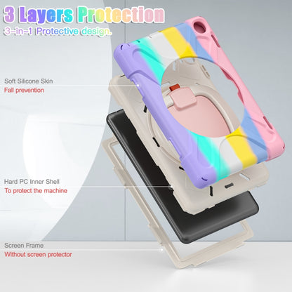 For Amazon Fire HD 8 2022 Silicone + PC Protective Tablet Case with Holder & Shoulder Strap(Colorful Pink) - Amazon by buy2fix | Online Shopping UK | buy2fix