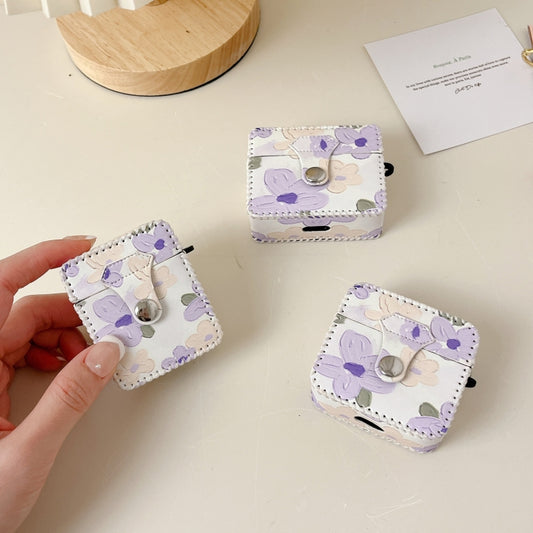 For AirPods Pro PU Leather Wireless Earphone Case(Oil Painting Flowers) by buy2fix