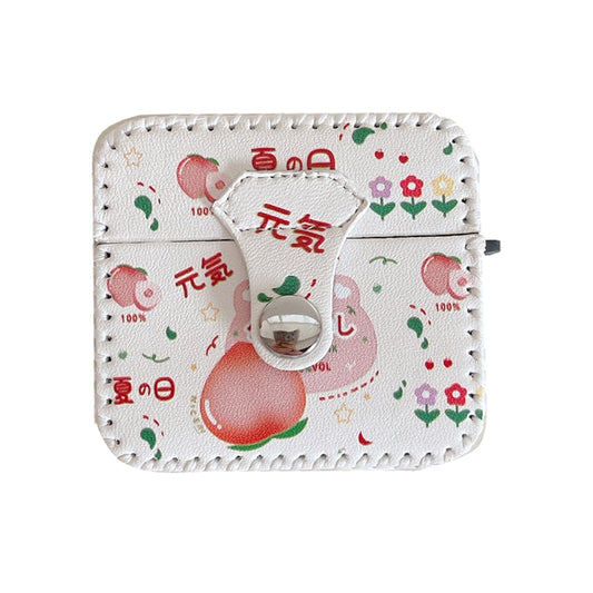 For AirPods Pro 2 PU Leather Wireless Earphone Case(Peach) by buy2fix