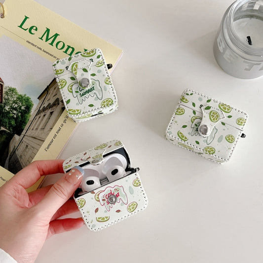 For AirPods Pro 2 PU Leather Wireless Earphone Case(Lemon) by buy2fix