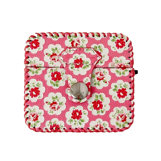 For AirPods 1/2 PU Leather Wireless Earphone Case(Little Red Flower) by buy2fix