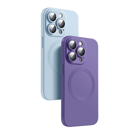 For iPhone 11 CD Texture MagSafe Liquid Silicone Phone Case(Dark Purple) by buy2fix