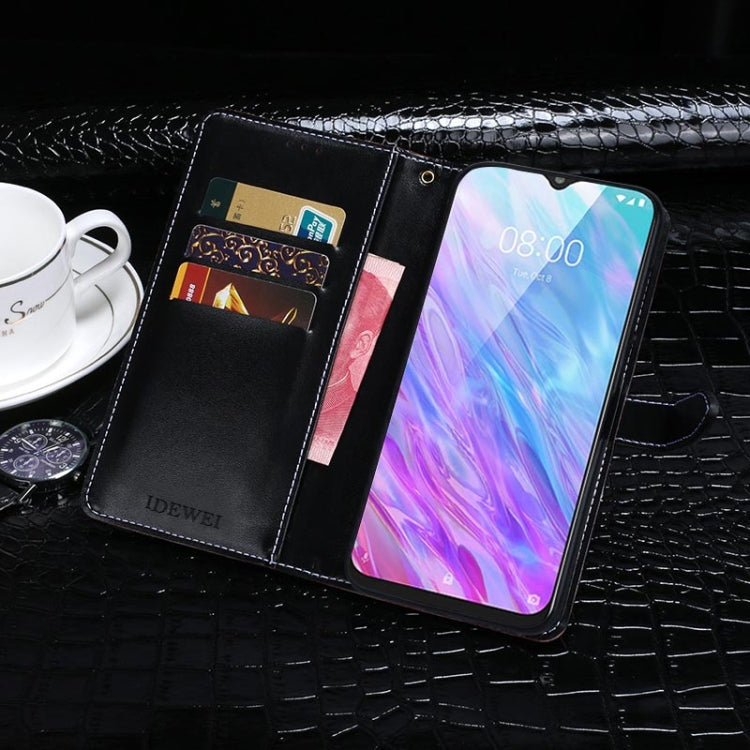 For ZTE Blade 20 Smart idewei Crocodile Texture Horizontal Flip Leather Case with Holder & Card Slots & Wallet(Black) - ZTE Cases by idewei | Online Shopping UK | buy2fix