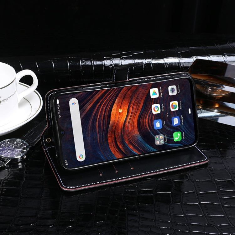 For Ulefone Armor 7 idewei Crocodile Texture Horizontal Flip Leather Case with Holder & Card Slots & Wallet(Black) by idewei