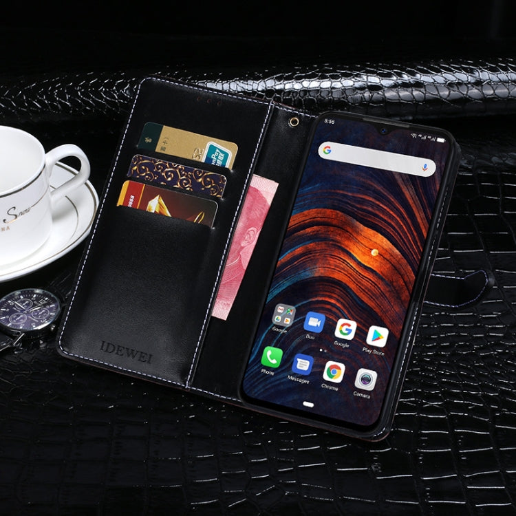 For Ulefone Armor 7 idewei Crocodile Texture Horizontal Flip Leather Case with Holder & Card Slots & Wallet(Black) by idewei