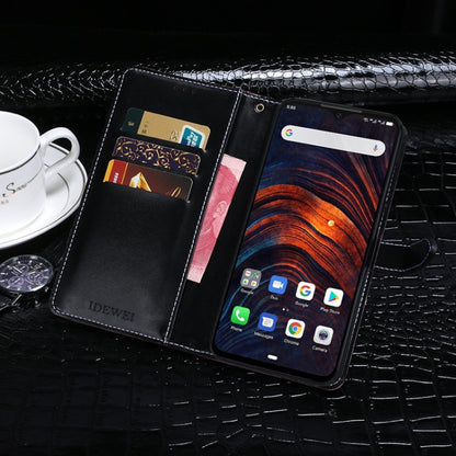 For Ulefone Armor 7 idewei Crocodile Texture Horizontal Flip Leather Case with Holder & Card Slots & Wallet(Black) by idewei