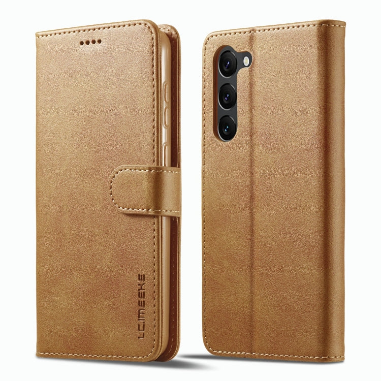 For Samsung Galaxy S23+ 5G LC.IMEEKE Calf Texture Horizontal Flip Leather Phone Case(Brown) - Galaxy S23+ 5G Cases by LC.IMEEKE | Online Shopping UK | buy2fix