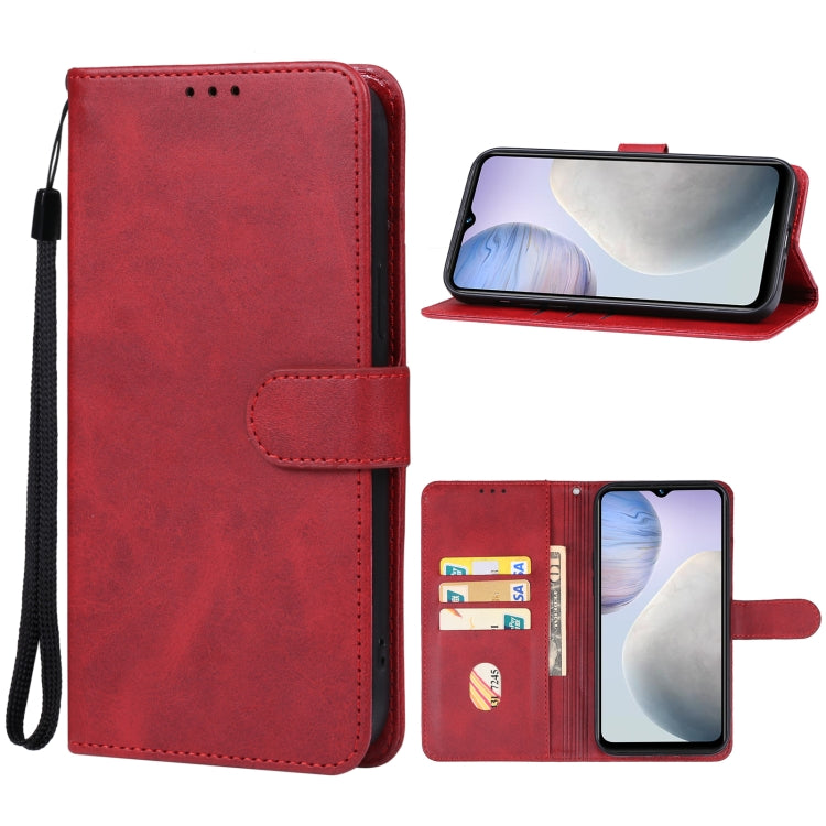 For vivo Y02 Leather Phone Case(Red) - vivo Cases by buy2fix | Online Shopping UK | buy2fix