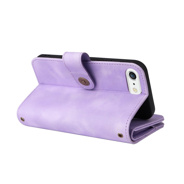For iPhone 6s Plus / 6 Plus Multifunctional Card Slot Zipper Wallet Leather Phone Case(Purple) - More iPhone Cases by buy2fix | Online Shopping UK | buy2fix