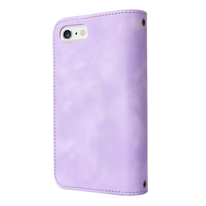 For iPhone 8 Plus / 7 Plus Multifunctional Card Slot Zipper Wallet Leather Phone Case(Purple) - More iPhone Cases by buy2fix | Online Shopping UK | buy2fix