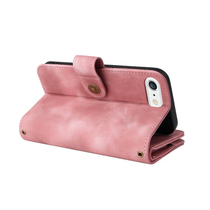 For iPhone 8 Plus / 7 Plus Multifunctional Card Slot Zipper Wallet Leather Phone Case(Rose Gold) - More iPhone Cases by buy2fix | Online Shopping UK | buy2fix
