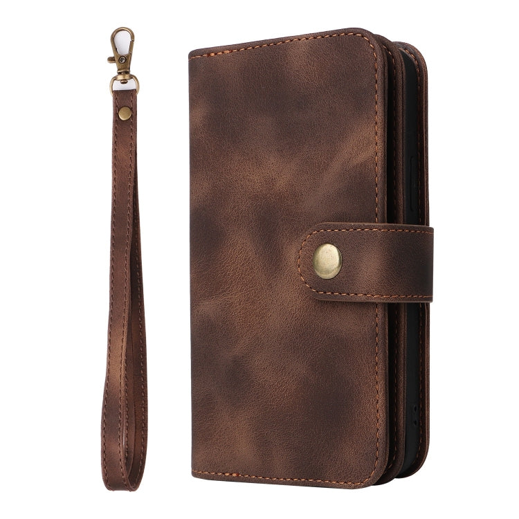 For iPhone 8 Plus / 7 Plus Multifunctional Card Slot Zipper Wallet Leather Phone Case(Brown) - More iPhone Cases by buy2fix | Online Shopping UK | buy2fix