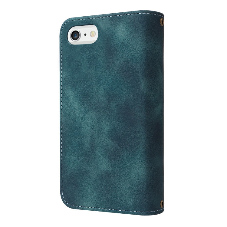 For iPhone 8 Plus / 7 Plus Multifunctional Card Slot Zipper Wallet Leather Phone Case(Blue) - More iPhone Cases by buy2fix | Online Shopping UK | buy2fix