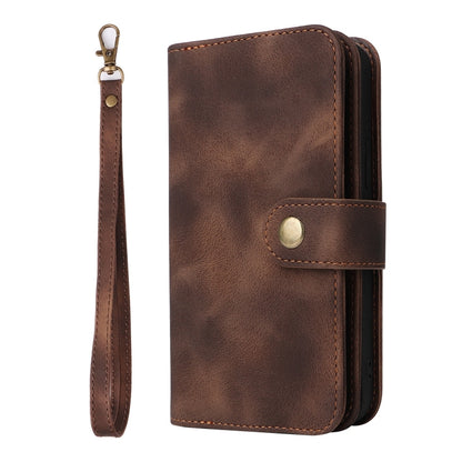 For iPhone XS / X Multifunctional Card Slot Zipper Wallet Leather Phone Case(Brown) - More iPhone Cases by buy2fix | Online Shopping UK | buy2fix