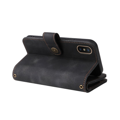 For iPhone XS Max Multifunctional Card Slot Zipper Wallet Leather Phone Case(Black) - More iPhone Cases by buy2fix | Online Shopping UK | buy2fix