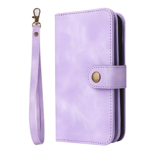 For iPhone XS Max Multifunctional Card Slot Zipper Wallet Leather Phone Case(Purple) - More iPhone Cases by buy2fix | Online Shopping UK | buy2fix