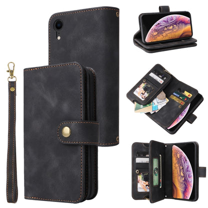 For iPhone XR Multifunctional Card Slot Zipper Wallet Leather Phone Case(Black) - More iPhone Cases by buy2fix | Online Shopping UK | buy2fix